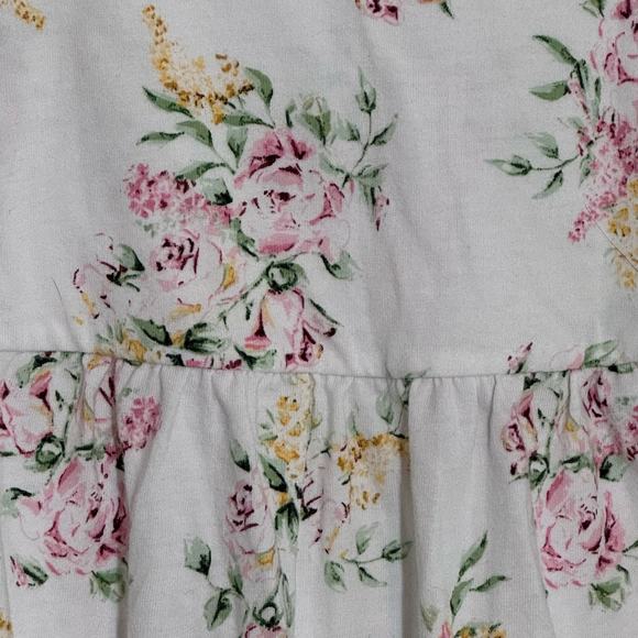 Miss Elaine Short Floral Nightgown Size LARGE Cotton Blend Short Sleeve Button - Picture 6 of 8